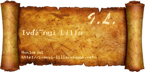 Iványi Lilla névjegykártya