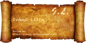 Iványi Lilla névjegykártya